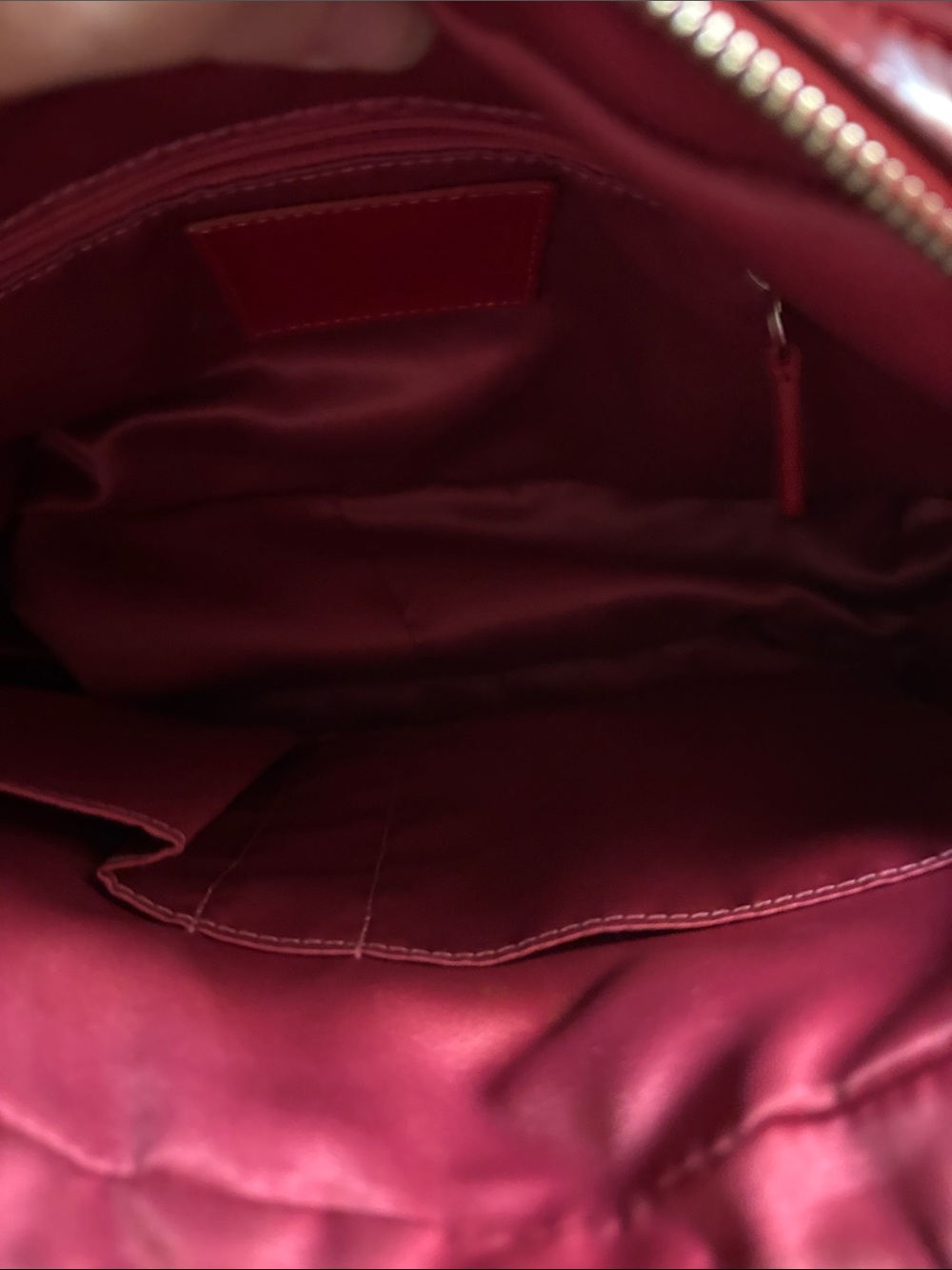 Coach Poppy Red Quilted Liquid Gloss Satchel. - Picture 5 of 16